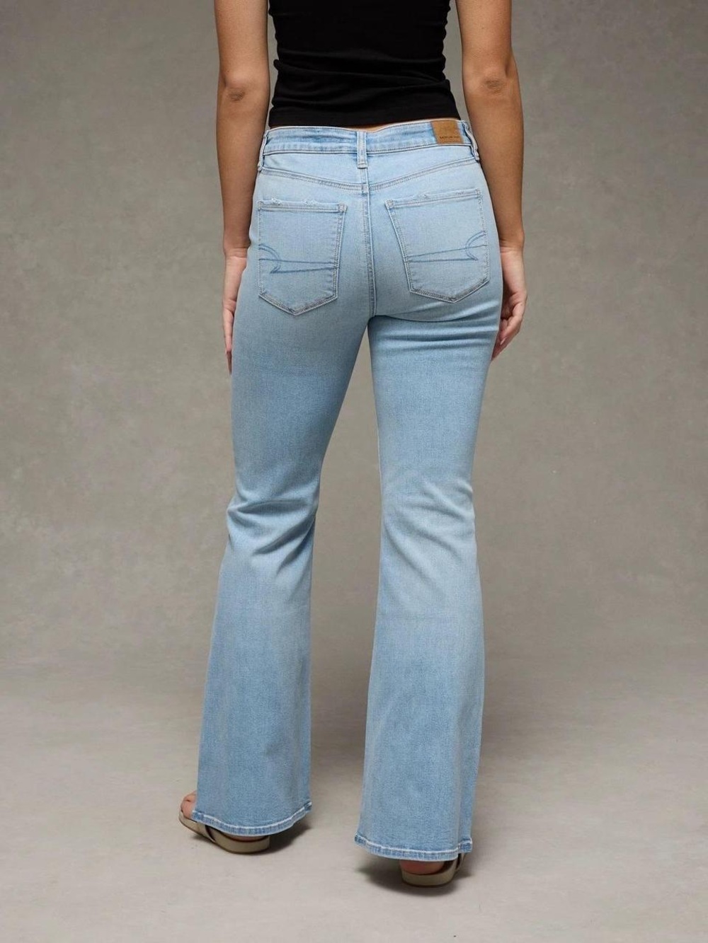 American Eagle Outfitters Light Blue High-Rise Flare Jeans - Picture 2 of 9